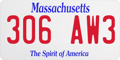 MA license plate 306AW3