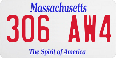 MA license plate 306AW4