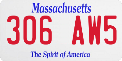 MA license plate 306AW5