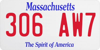 MA license plate 306AW7
