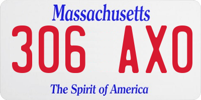 MA license plate 306AX0