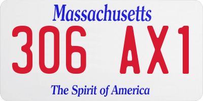 MA license plate 306AX1