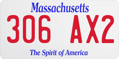 MA license plate 306AX2