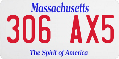 MA license plate 306AX5