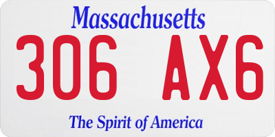 MA license plate 306AX6