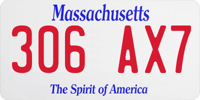 MA license plate 306AX7