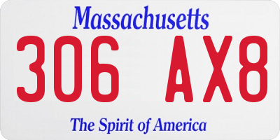 MA license plate 306AX8