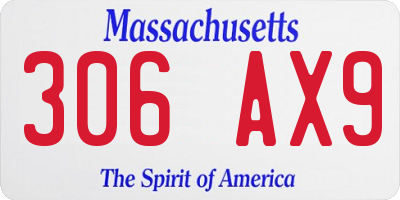 MA license plate 306AX9