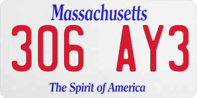 MA license plate 306AY3
