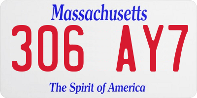 MA license plate 306AY7