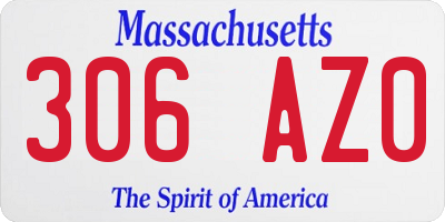 MA license plate 306AZ0