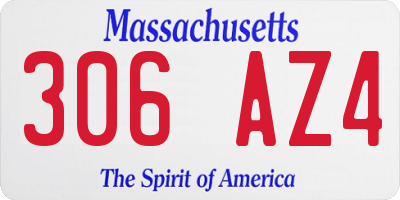MA license plate 306AZ4