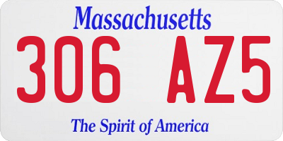 MA license plate 306AZ5