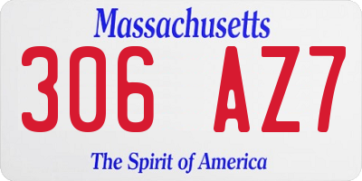 MA license plate 306AZ7