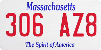 MA license plate 306AZ8