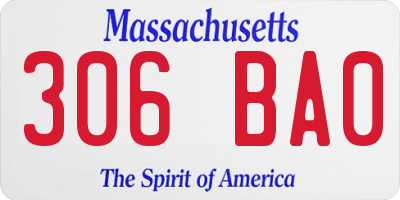 MA license plate 306BA0