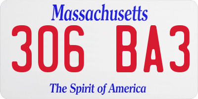 MA license plate 306BA3