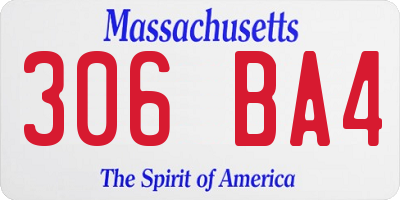 MA license plate 306BA4
