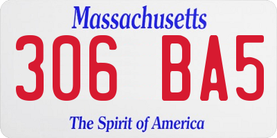 MA license plate 306BA5
