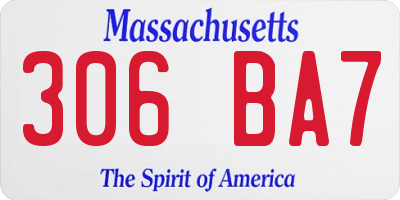 MA license plate 306BA7
