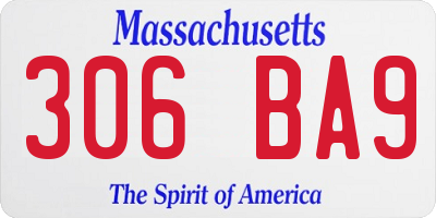 MA license plate 306BA9