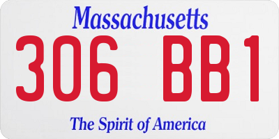 MA license plate 306BB1
