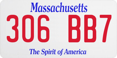 MA license plate 306BB7
