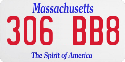 MA license plate 306BB8