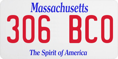 MA license plate 306BC0