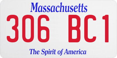 MA license plate 306BC1