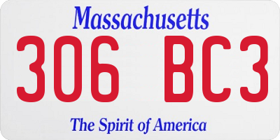 MA license plate 306BC3
