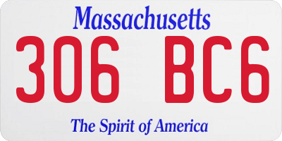MA license plate 306BC6