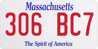 MA license plate 306BC7