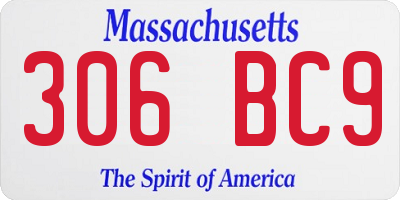 MA license plate 306BC9