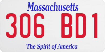 MA license plate 306BD1