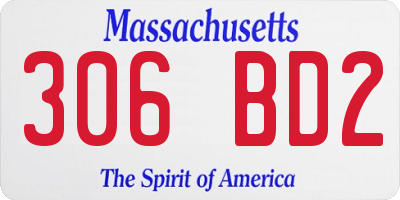 MA license plate 306BD2