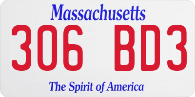 MA license plate 306BD3