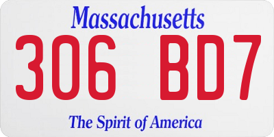 MA license plate 306BD7