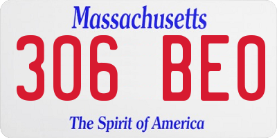 MA license plate 306BE0