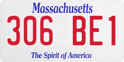 MA license plate 306BE1