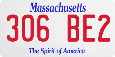 MA license plate 306BE2