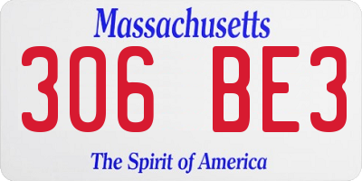 MA license plate 306BE3