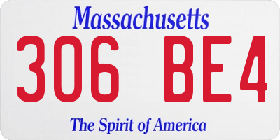 MA license plate 306BE4