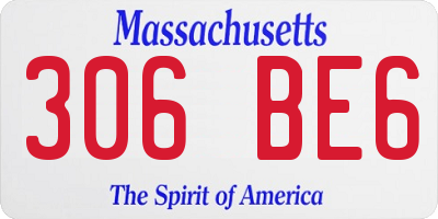MA license plate 306BE6