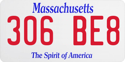 MA license plate 306BE8