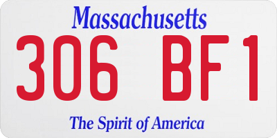 MA license plate 306BF1