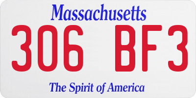 MA license plate 306BF3