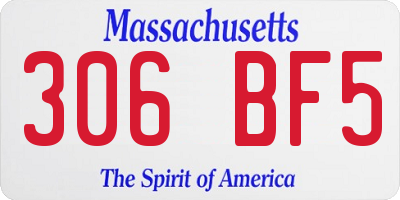 MA license plate 306BF5