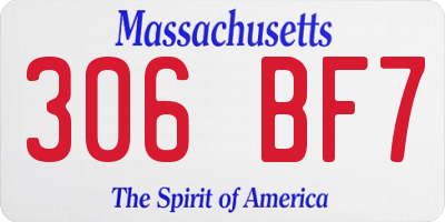 MA license plate 306BF7