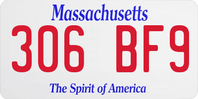 MA license plate 306BF9